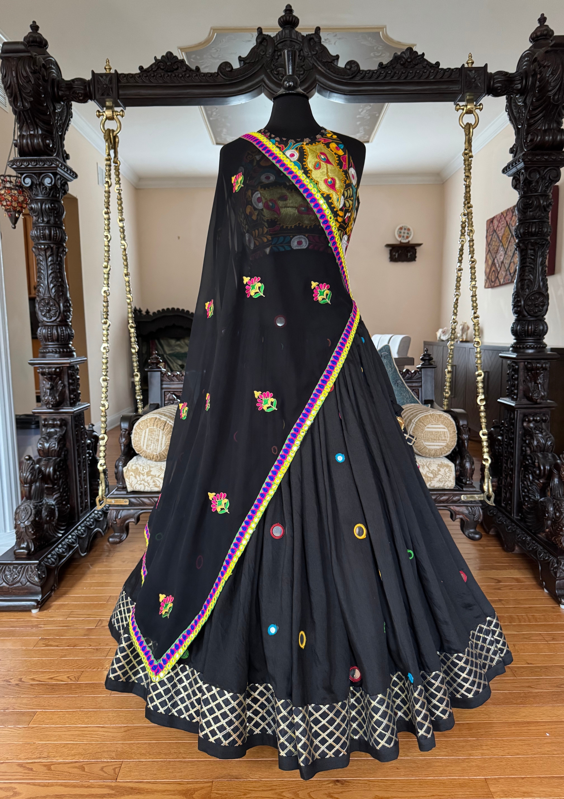 Mirror Cotton Chaniya Gamthi Blouse